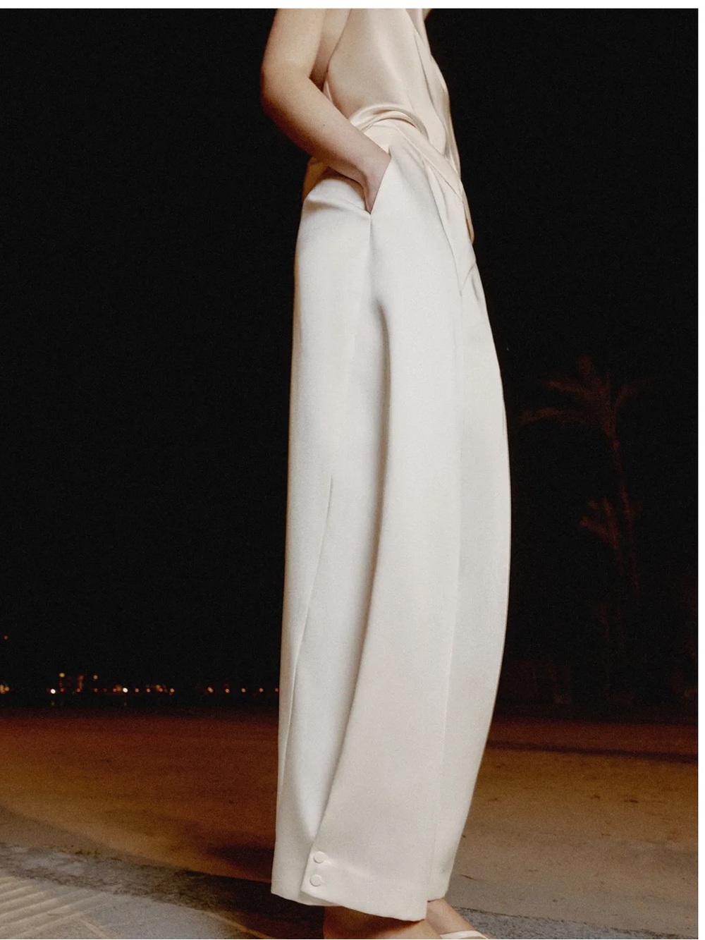 ZARA SATIN BARREL PANTS - Picture 2 of 8